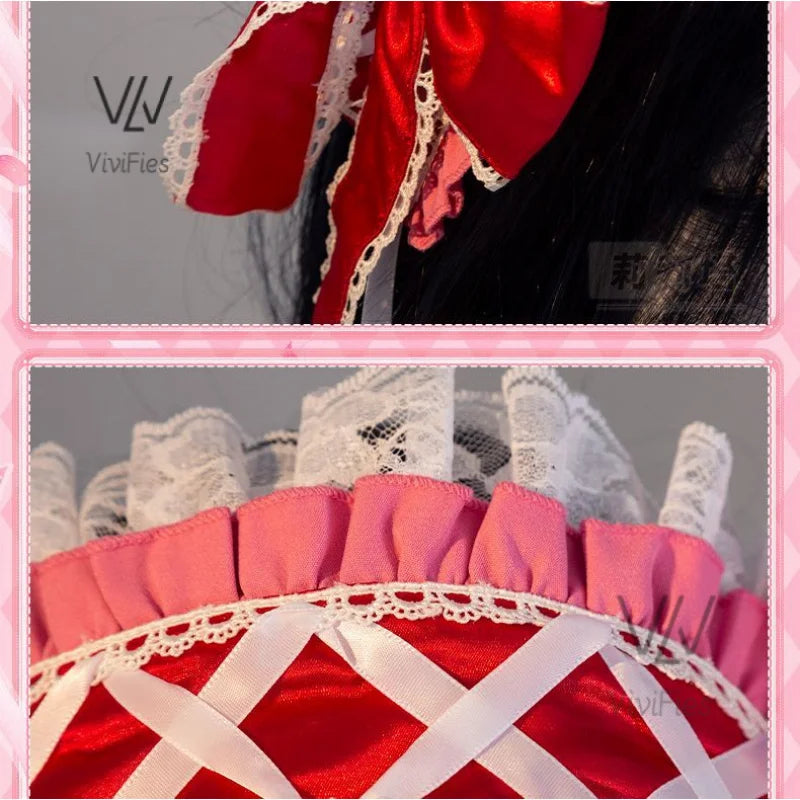 IN STOCK Panty& Stocking with Garterbelt Stocking Anarchy Cosplay Costume Wig Pink Lolita Dress Woman Sexy Kawaii Halloween Suit