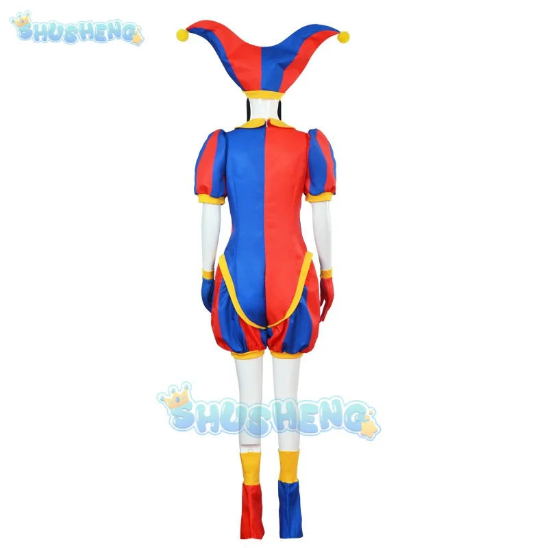 Magical Digital Circus Pamni Cosplay eng anliegender Overall Pomni Rollenspiel Weihnachten