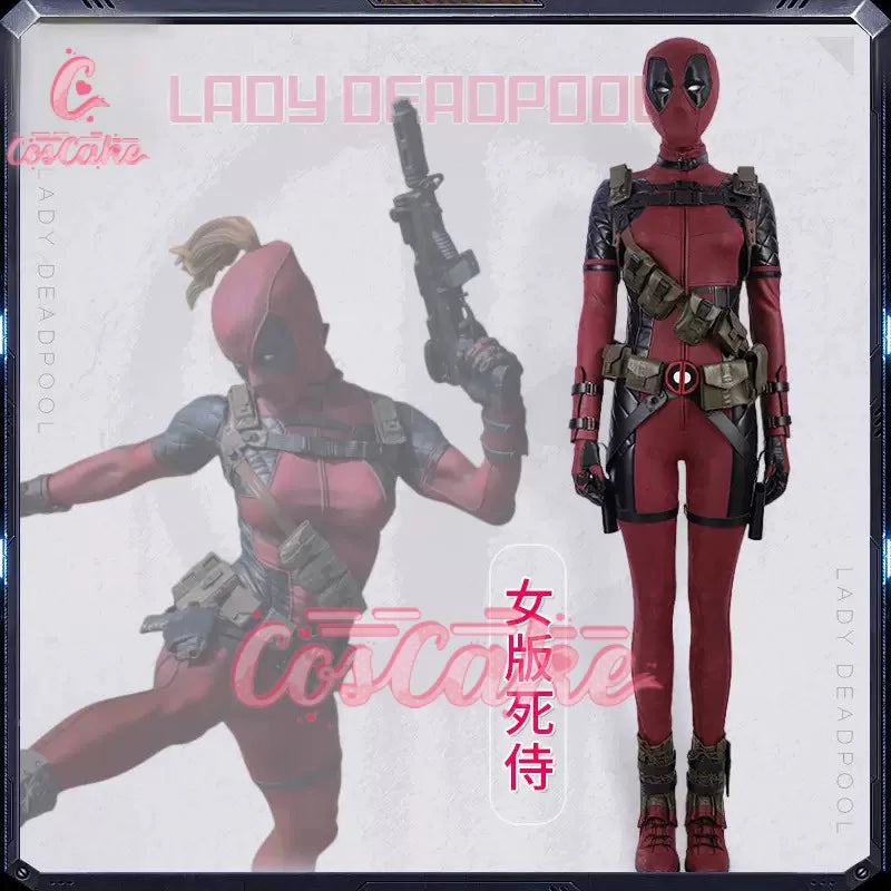 New Deadpool Cosplay Cosutme Wade Winston Wilson Jumpsuit Belt Cosplay Costume Movie Anti-hero Suit Halloween Women's version