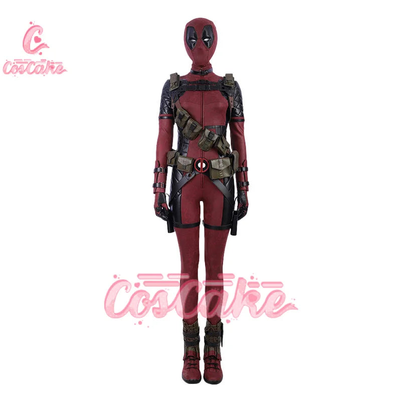New Deadpool Cosplay Cosutme Wade Winston Wilson Jumpsuit Belt Cosplay Costume Movie Anti-hero Suit Halloween Women's version