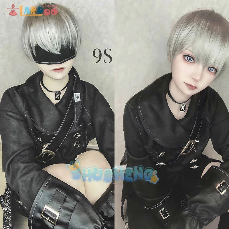 NieR Automata YoRHa No.9 Type S Cosplay-Kostüm 9S Uniformen Jacke Hose Rucksack Hosenträger Handschuhe Krawatte Strümpfe Schutzbrille