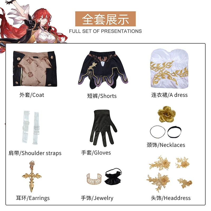 Murata Himeko Cosplay French maid Costume Honkai Star Rail Carnival Uniform Wig Anime Halloween Costumes Men Game