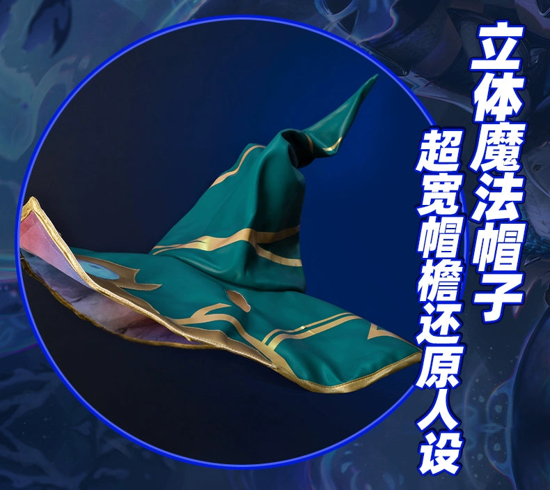 LOL Aurora Cosplay Costume Game LOL Champion The Witch Between Worlds Aurora Halloween Women Suit with Hat Champion Skin