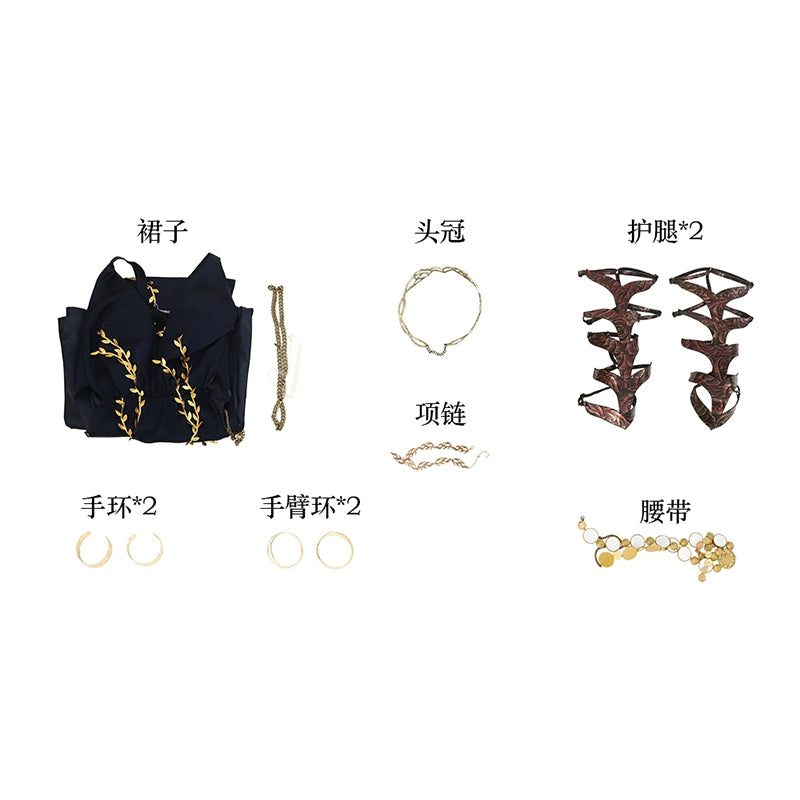 Game Elden cosplay ring Marika costume queen Marika the eternal sexy black high-quality long dress shoes Halloween woman uniform