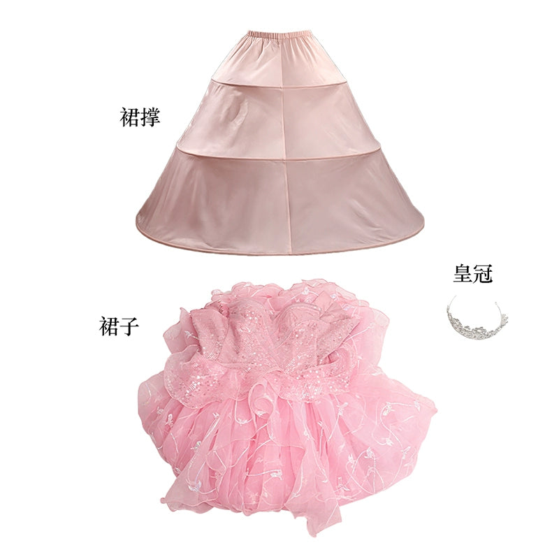 Wicked Glinda Cosplay Witches Costumes Clothes 2024 Movie Party Role-playing Princesses Pink Suit Dress Ball Gown Robe Hat