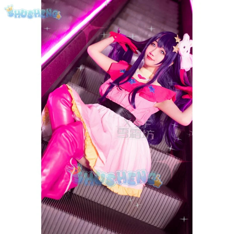 OSHI NO KO cos Hoshino Ai Cosplay Süßes Anime-Set für normale Kleidung