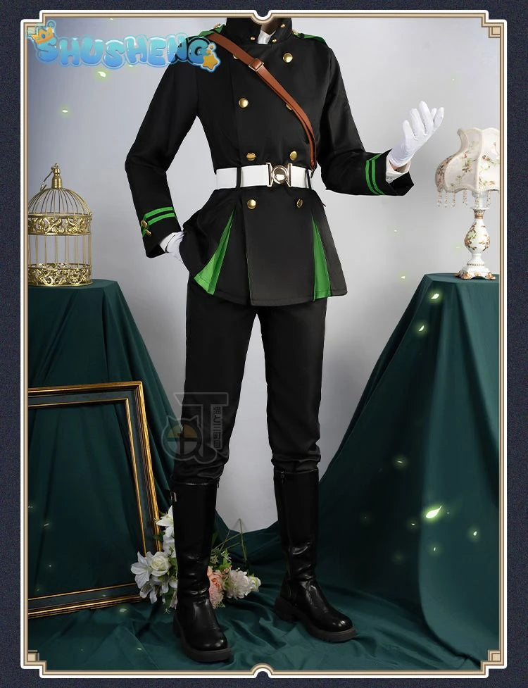 Seraph of the end Mikaela Hyakuya Yuichiro Hyakuya Cospaly Top and cloak pants accessories Spot Halloween costume costumes