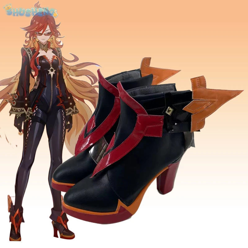 Mavuika Cosplay Game Genshin Impact Men's and women's boots Universal Fashion High Heels Halloween Party Role Play Accessories