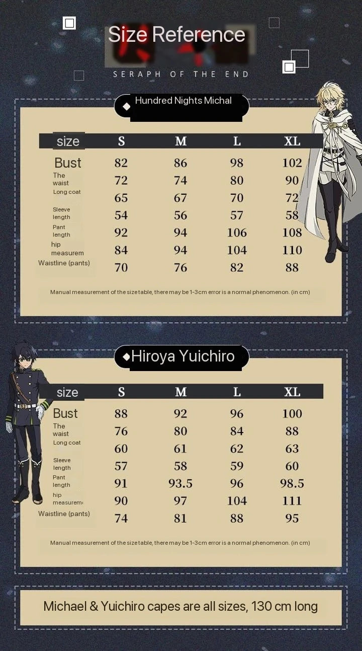 Seraph of the end Mikaela Hyakuya Yuichiro Hyakuya Cospaly Top and cloak pants accessories Spot Halloween costume costumes