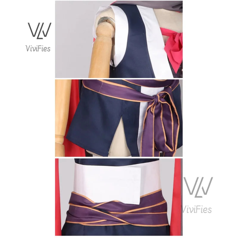 Game Senren*Banka Hitachi Mako Cosplay Costume Halloween Japanese Game Suit Lovely Women Kimono New in stock