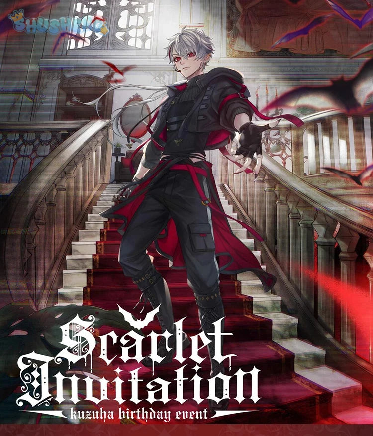 Anime VTuber Nijisanji Kuzuha Game Suit Gorgeous Handsome Uniform Cosplay Costume Halloween Party Role Play Outfit Men