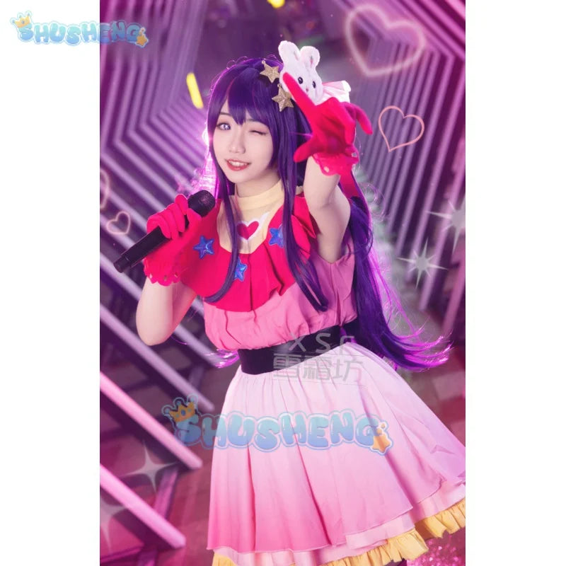 OSHI NO KO cos Hoshino Ai Cosplay Süßes Anime-Set für normale Kleidung