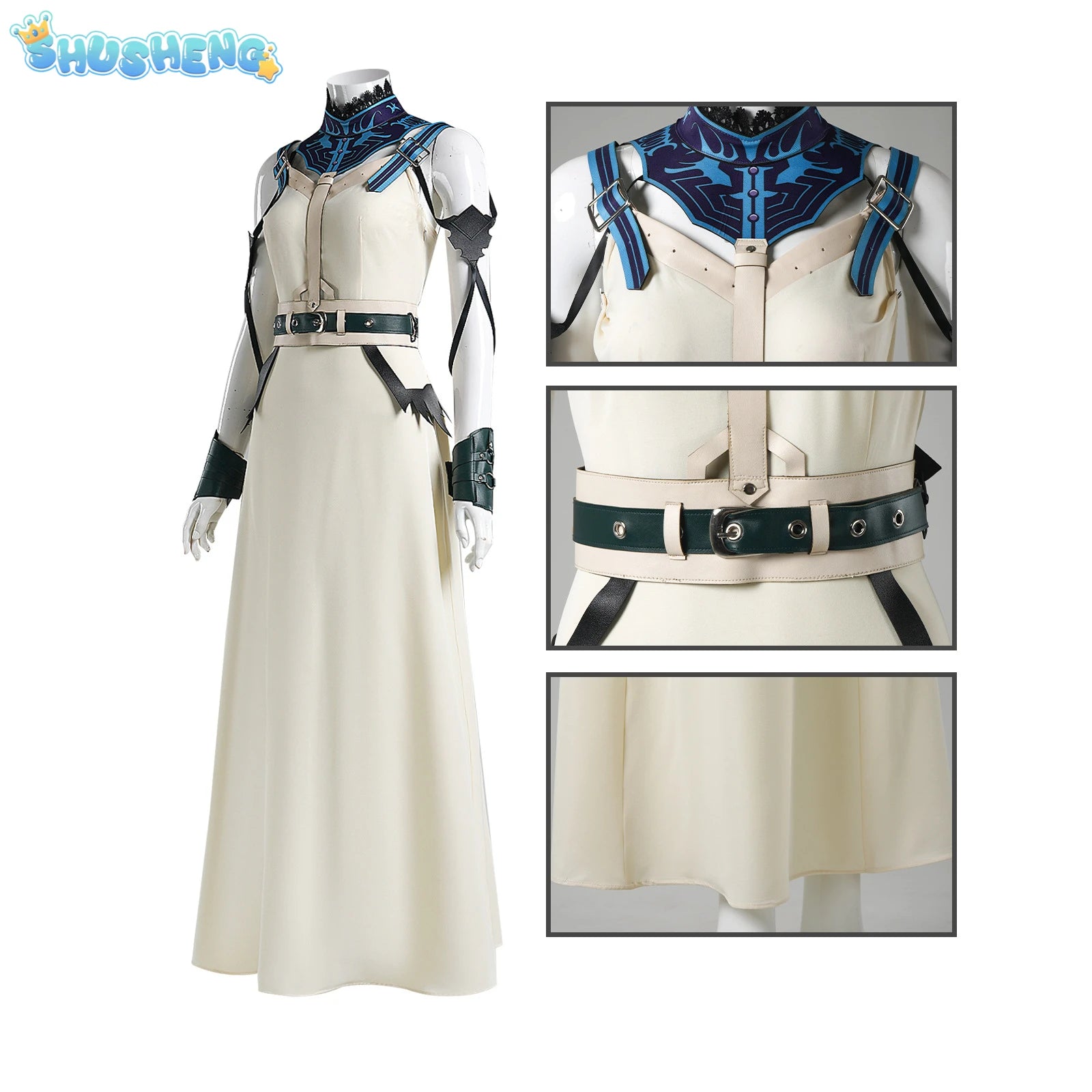 FF7 VII Cosplay Costume Aerith Gainsborough Kingdee Amusement Park Dress Outfits Women Halloween Party Clothes For S-XXXL