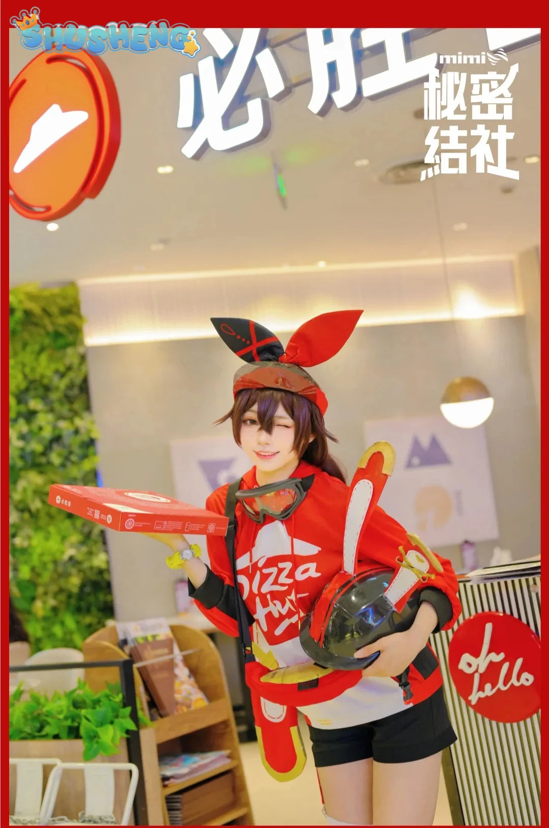 Anime Genshin Impact Amber Linkage Waiter Game Suit Lovely Uniform Cosplay Costume Halloween Party Outfit IN STOCK