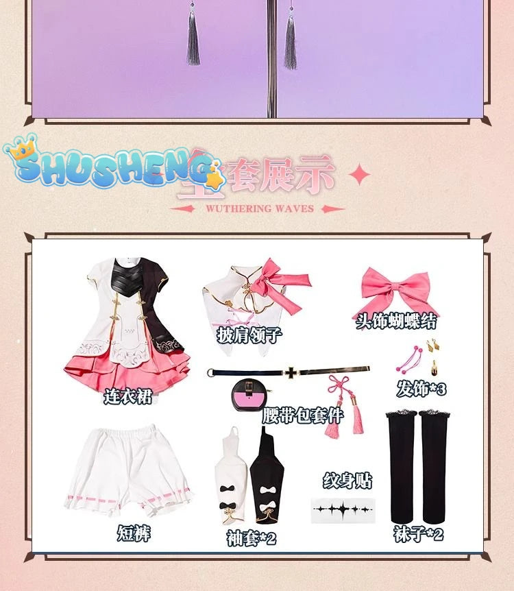 IN STOCK Wuthering Waves Encore Cosplay Costume Wig Dress Uniform New Federation Halloween Party for Women