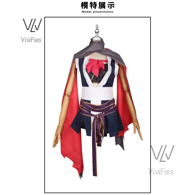 Game Senren*Banka Hitachi Mako Cosplay Costume Halloween Japanese Game Suit Lovely Women Kimono New in stock