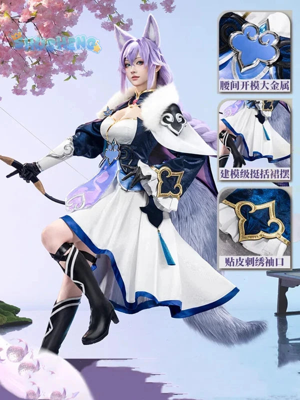 Game Honkai: Star Rail Baiheng Cosplay Costume Latest wig, shoes, earrings, props, complete set of Halloween custom uniforms
