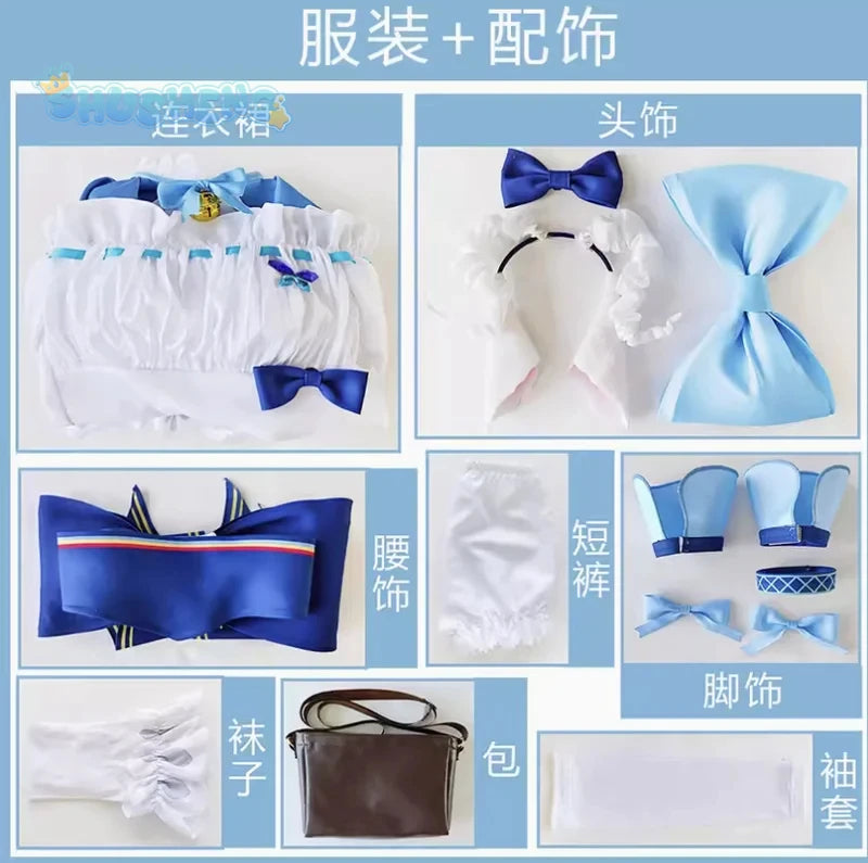 Arknights Eyjafjalla The Hvit Aska Picnic Cosplay Costume Cute and Sweet Lolita Dress Halloween Party Custom Uniform