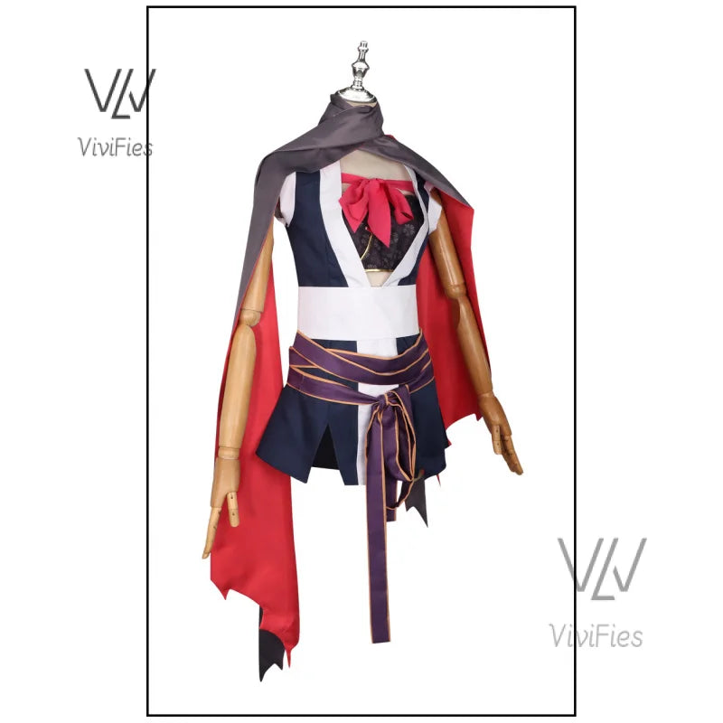 Game Senren*Banka Hitachi Mako Cosplay Costume Halloween Japanese Game Suit Lovely Women Kimono New in stock