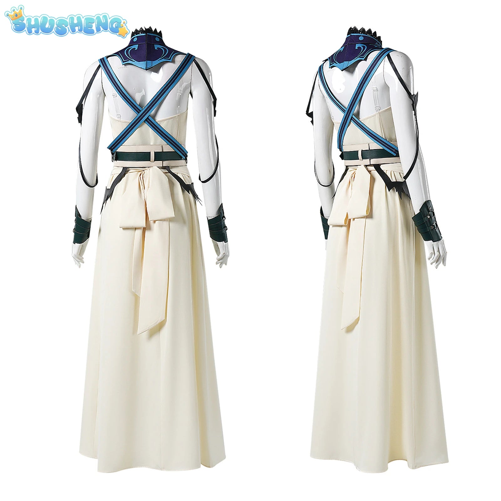 FF7 VII Cosplay Costume Aerith Gainsborough Kingdee Amusement Park Dress Outfits Women Halloween Party Clothes For S-XXXL