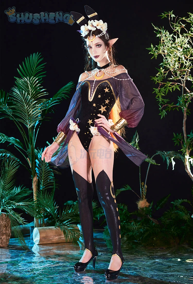 Anime Umbreon cosplay 2024 latest costume wings wig headband sexy dress girl Halloween party set