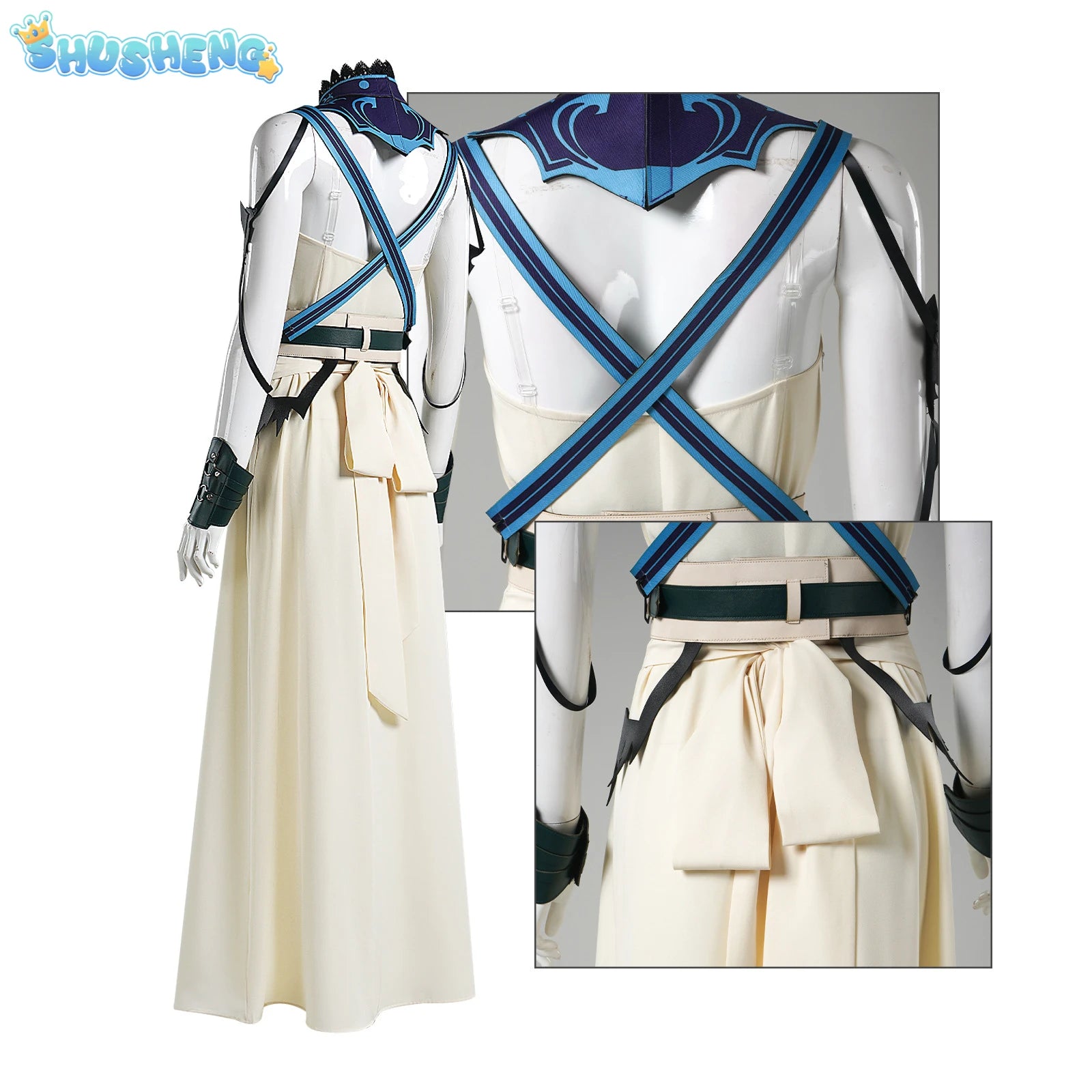 FF7 VII Cosplay Costume Aerith Gainsborough Kingdee Amusement Park Dress Outfits Women Halloween Party Clothes For S-XXXL