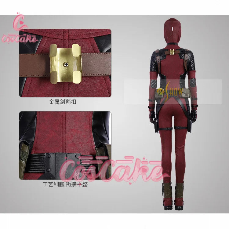 New Deadpool Cosplay Cosutme Wade Winston Wilson Jumpsuit Belt Cosplay Costume Movie Anti-hero Suit Halloween Women's version