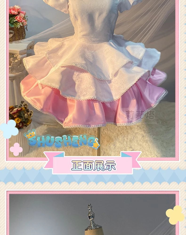 Anime Cardcaptor Sakura Cosplay Kinomoto Sakura Cosplay Costume Wig Pink Lolita Dress Halloween Fancy Cos Party Suit