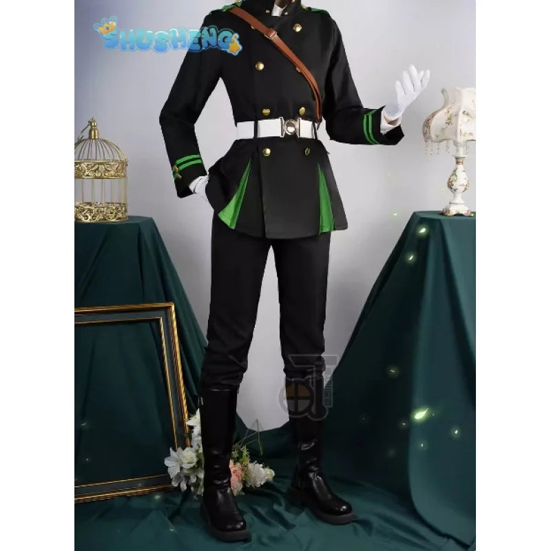 Seraph of the end Mikaela Hyakuya Yuichiro Hyakuya Cospaly Top and cloak pants accessories Spot Halloween costume costumes