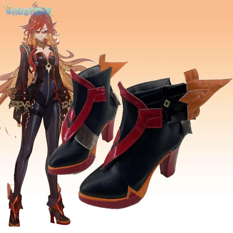 Mavuika Cosplay Game Genshin Impact Men's and women's boots Universal Fashion High Heels Halloween Party Role Play Accessories