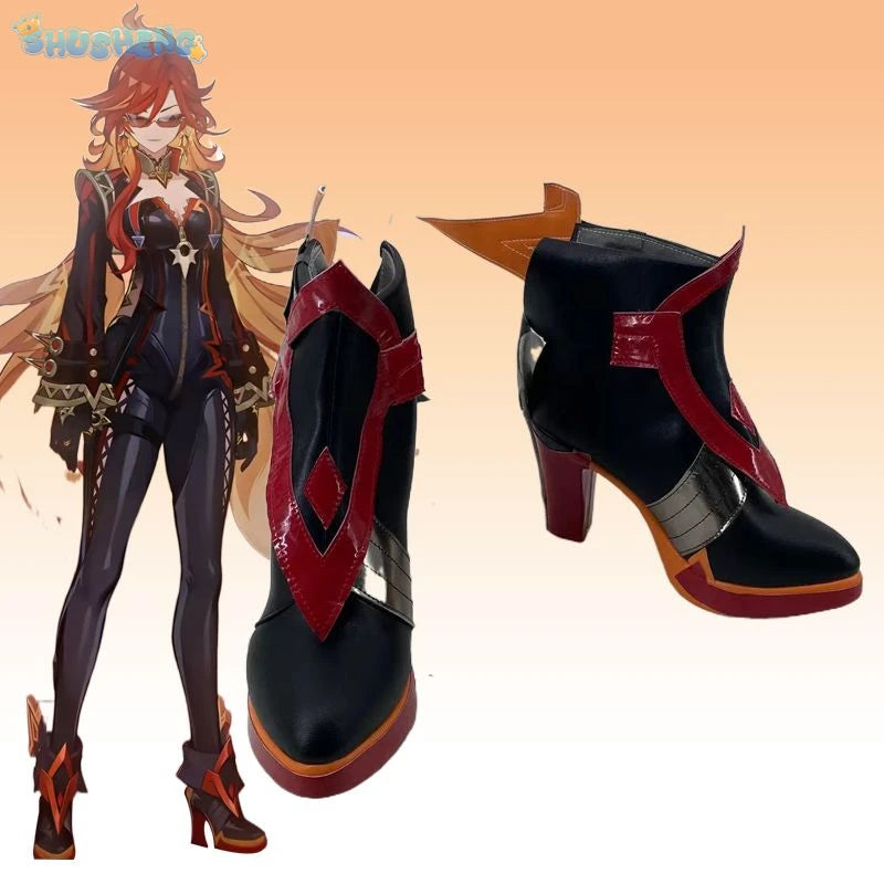 Mavuika Cosplay Game Genshin Impact Men's and women's boots Universal Fashion High Heels Halloween Party Role Play Accessories