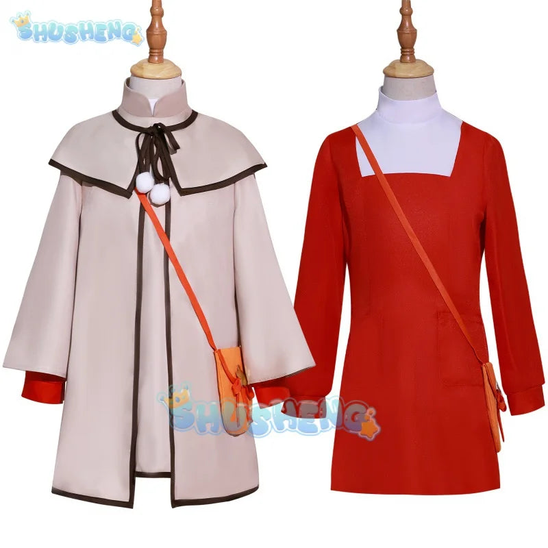 Spy X Family Code: Weißer Cosplay-Schmuggler Yor Anya Kostümzubehör mit Huttasche, komplettes Set für Erwachsene und Kinder