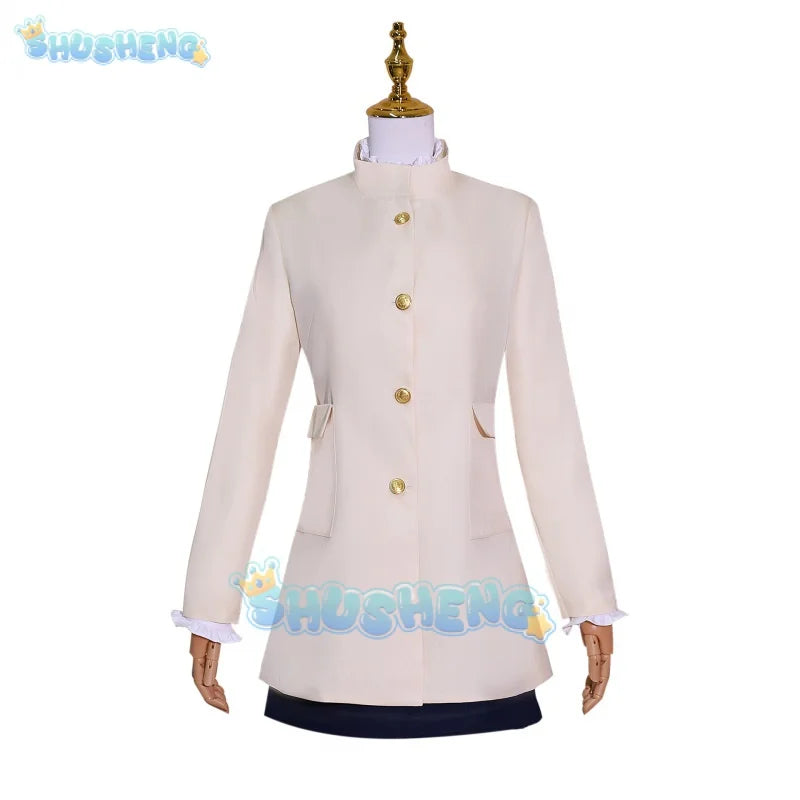 Spy X Family Code: Weißer Cosplay-Schmuggler Yor Anya Kostümzubehör mit Huttasche, komplettes Set für Erwachsene und Kinder