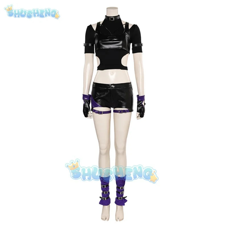 Tekken 8 Reina Cosplay Fantasia Kostüm Disguise Erwachsene Frauen Jacke Tops Shorts Roleplay Outfit Halloween Karneval Party Kleidung