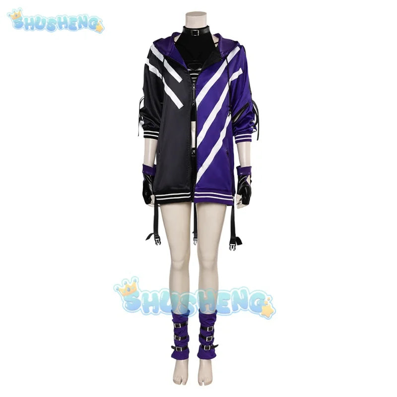 Tekken 8 Reina Cosplay Fantasia Kostüm Disguise Erwachsene Frauen Jacke Tops Shorts Roleplay Outfit Halloween Karneval Party Kleidung