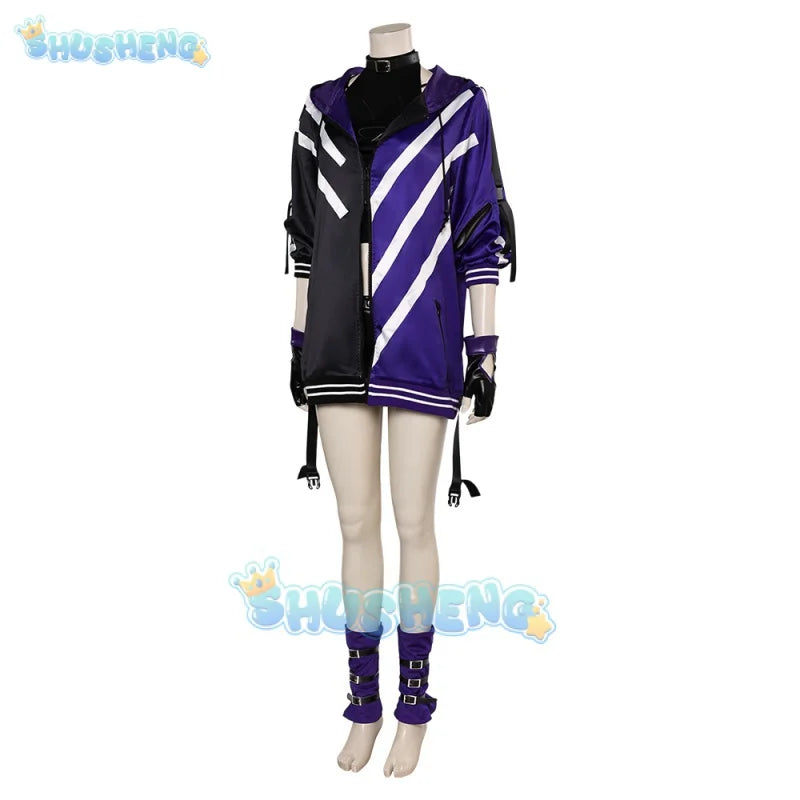Tekken 8 Reina Cosplay Fantasia Kostüm Disguise Erwachsene Frauen Jacke Tops Shorts Roleplay Outfit Halloween Karneval Party Kleidung