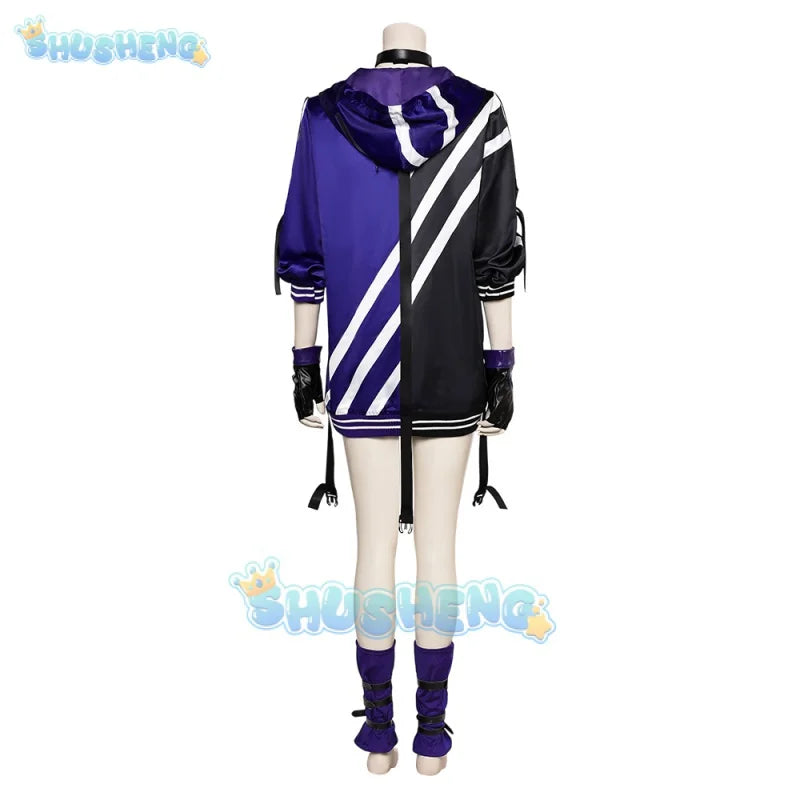 Tekken 8 Reina Cosplay Fantasia Kostüm Disguise Erwachsene Frauen Jacke Tops Shorts Roleplay Outfit Halloween Karneval Party Kleidung