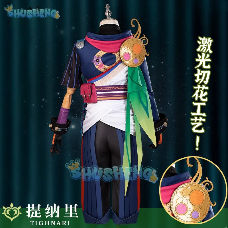 Tighnari Cosplay-Kostüm Genshin Impact Kleid Uniform Spiel Rollenspiel-Outfit für Halloween Weihnachten