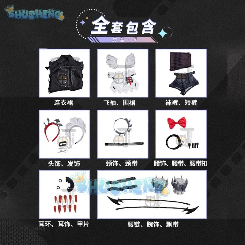 Zenless Zone Zero cos Victoria Housekeeping Ellen Joe Cosplay Vollständiges Dienstmädchen-Outfit für Frauen