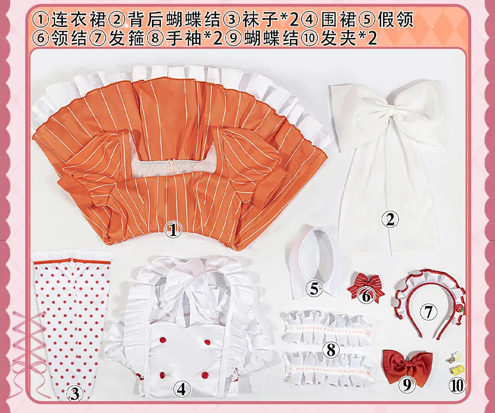 LoveLive!Superstar!!Uehara Ayumu Ruby Kurosawa Wakana Shiki Cosplay Costume Socks Apron Tie Hair Clip Wig Halloween Maid Set