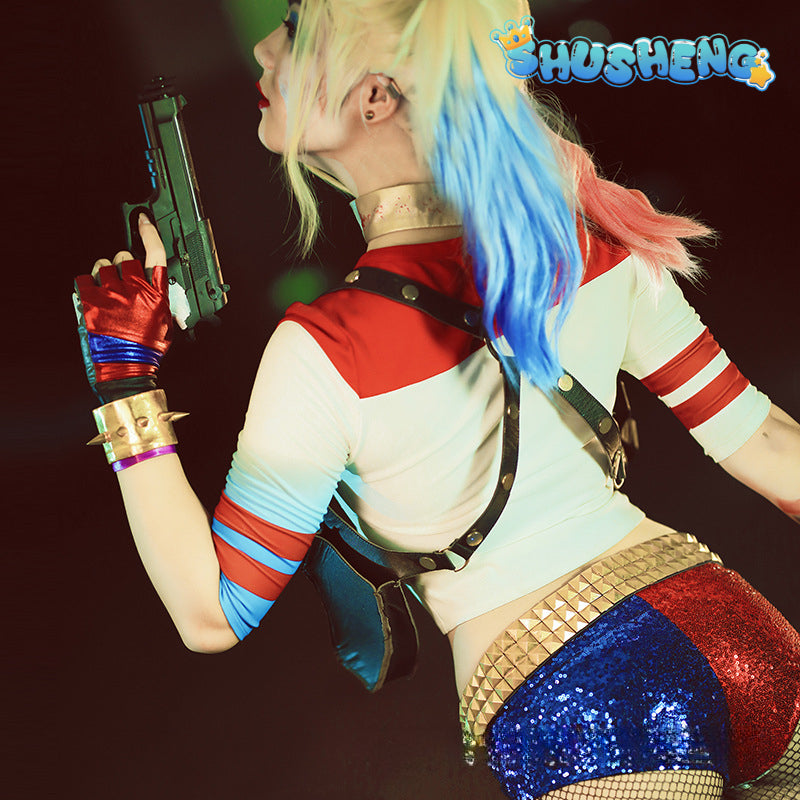 Harley Quinn Cosplay Costumes Suicide Squad Squad Jacket Pants Sets Halloween Anime Costume