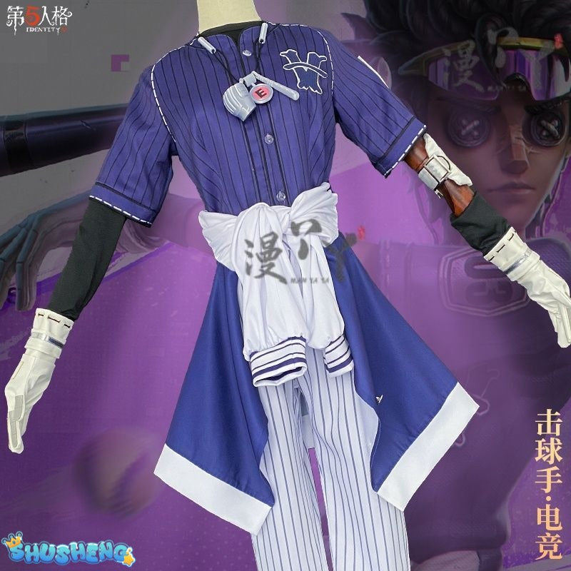 Game Identity V Ganji Gupta Batter Cosplay Costume Wig BLK Uniform Set Halloween Carnival Play Role Party Props Coaplay Clothes