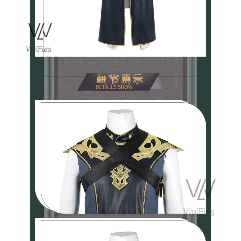 The Dark Urge Cosplay Costume BG3 Male White Dragonborn and a Sorcerer Outfits Shoes Full Set Halloween Carnival Party Clothing