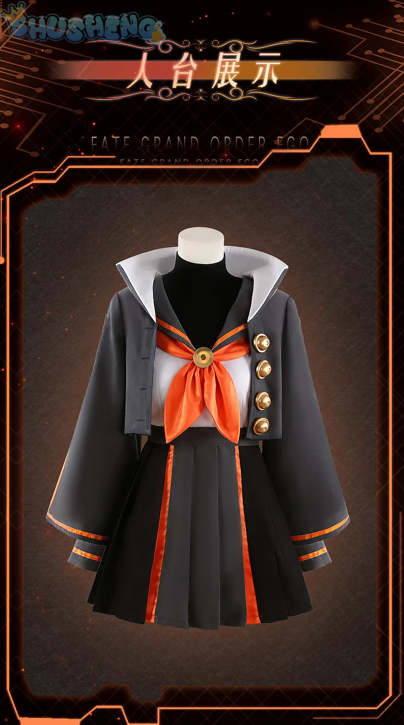FGO Kishinami Hakuno Fate grand Order Cosplay Costume Hat tie short skirt sweet JK uniform campus sailor Halloween party suit
