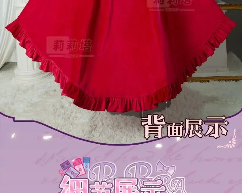 Manaka Laala cosplay 10th Anniversary Christmas red lolita dress Anime Pripara costume party gift girl accessories sweet new set