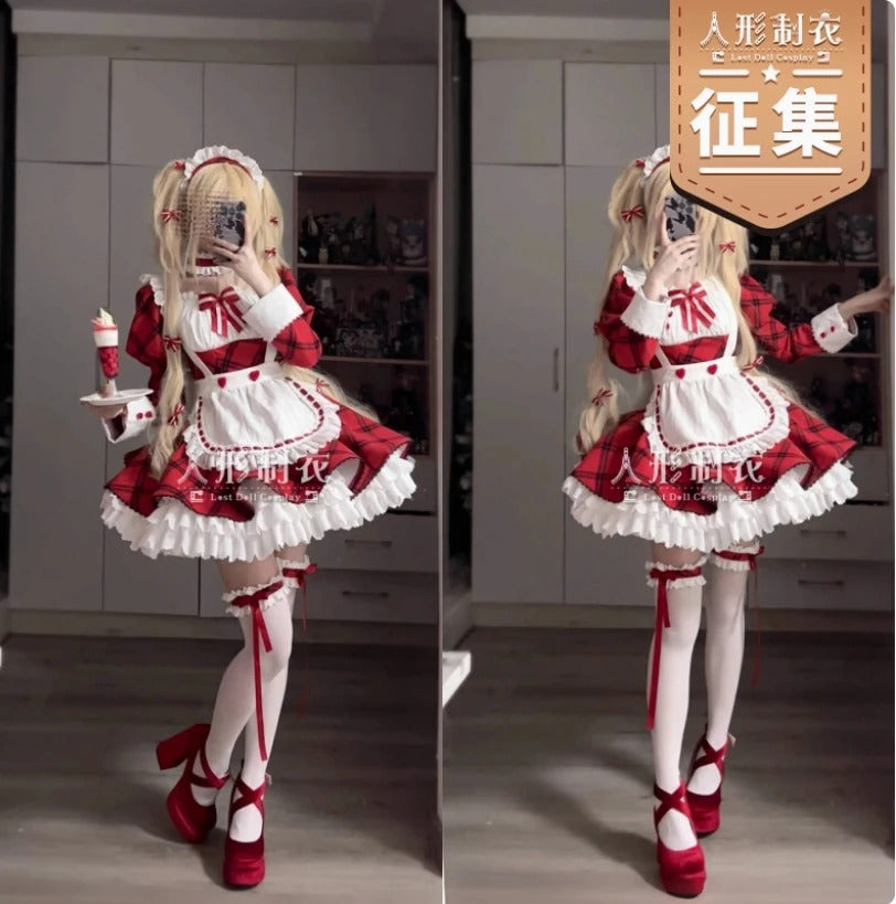 Anime Shugo Chara Tsukiyomi Utau Cosplay Costume Dress props belt gloves necklace set Halloween women Lolita maid new uniform