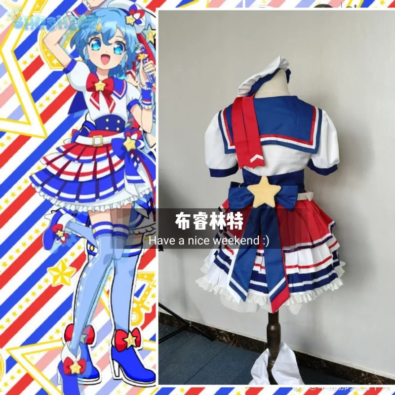 Anime Pripara Dorothy West Leona West Cosplay Costume Women's Man Halloween Sweet JK Dress Uniform Props Tie Full Set Uniform