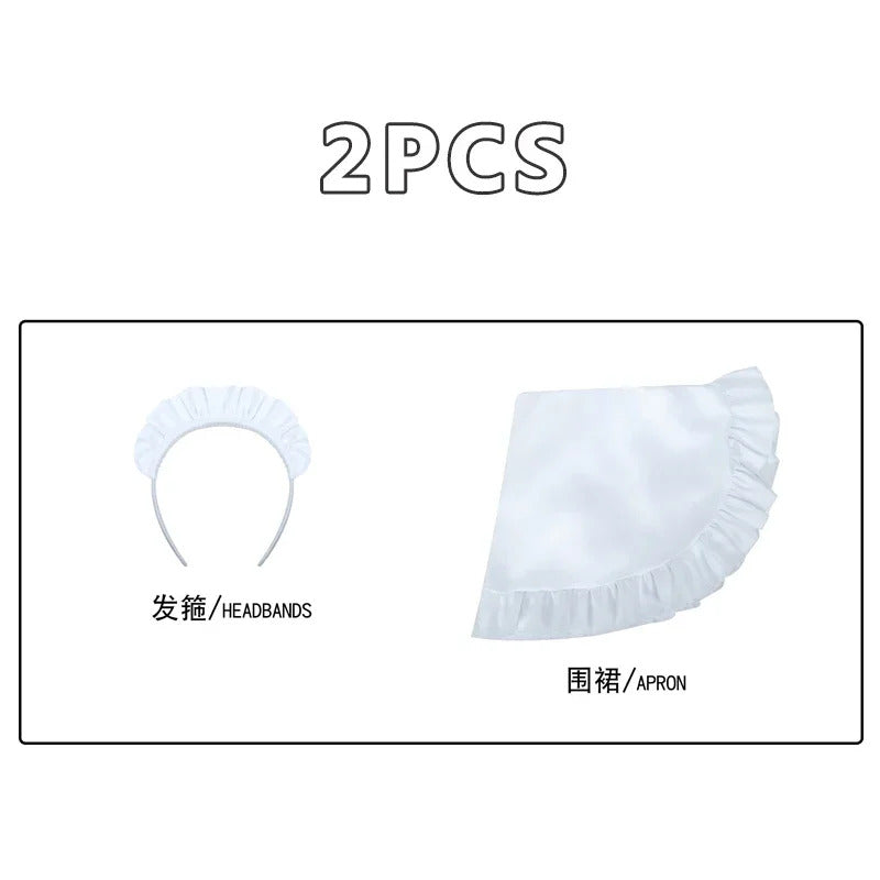 Anime Ranma 1/2 Shampoo Cosplay Costume Wig Dress Maid Uniform Cheongsam Headwear Ranma Saotome Halloween Party Women Girls Prop