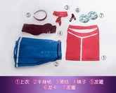 MiSide Crazy Mita Cosplay Costume Wig Dress Skirt Uniform Headwear Red Hairpins Hairband Halloween Party for Women Girls Props