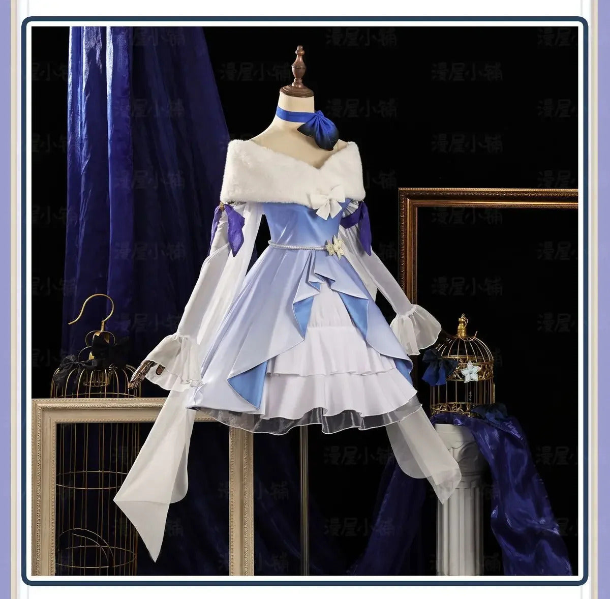 Shusheng-N Game Genshin Impact Keqing Cosplay Costume Halloween Carnival Sweet Lolita Dress Props Wig Accessories Women's New Keqing Set